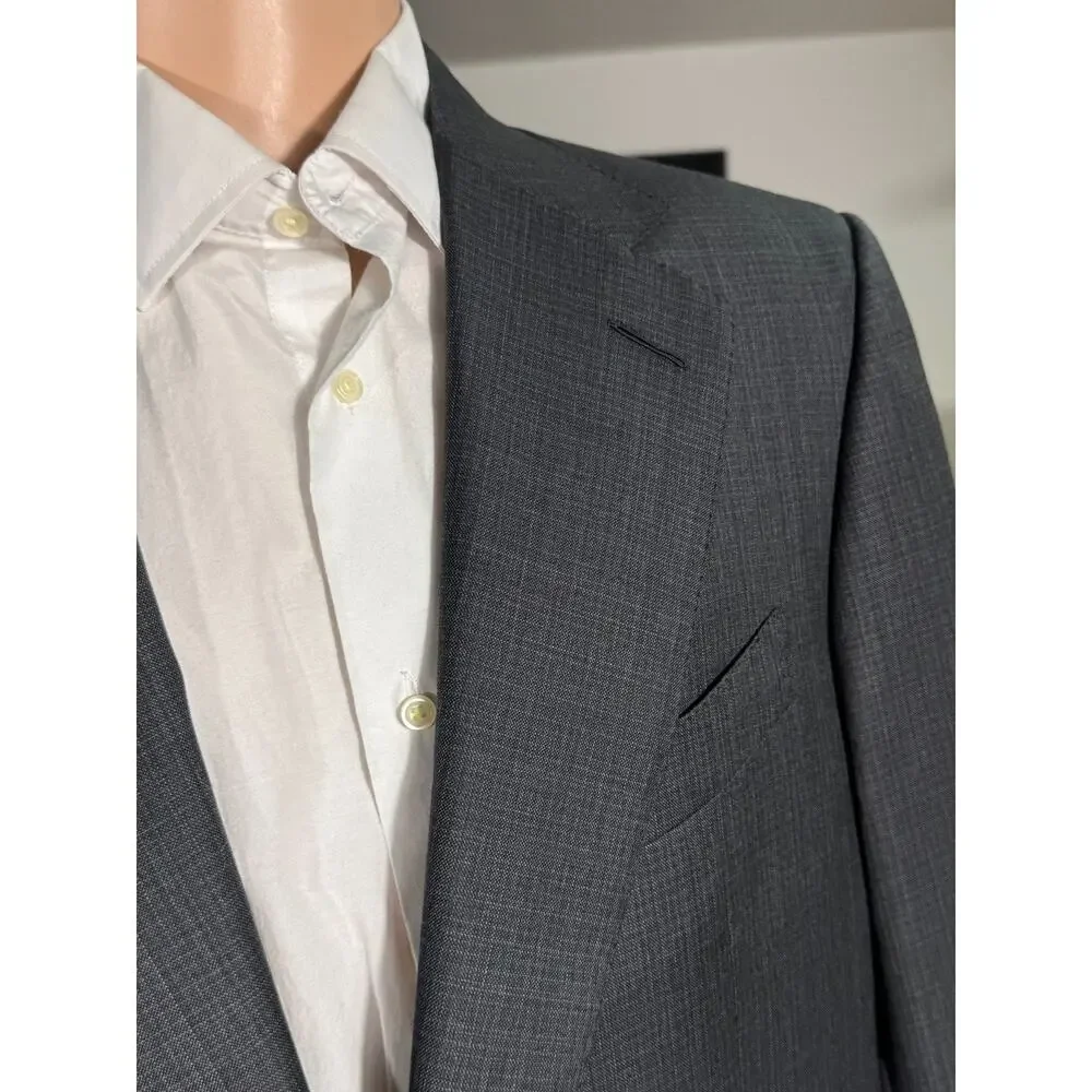 Tom Ford Gray Checked 2Pc Wool Suit 54EU 44R US Men's 36x30 trousers